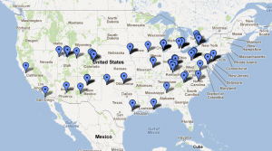 places Map of places visited, as seen on Google Maps